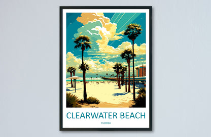 Clearwater Beach Travel Print Wall Art Clearwater Beach Wall Hanging Home Décor Clearwater Beach Gift Art Lovers Florida Art Lover Gift