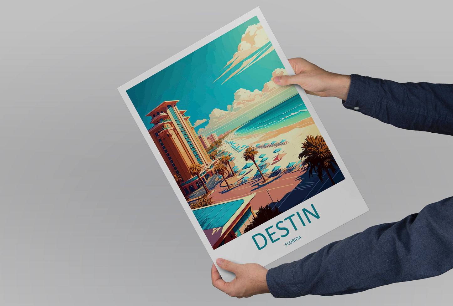 Destin Travel Print Wall Art Destin Wall Hanging Home Décor Destin Gift Art Lovers Florida Art Lover Gift Florida Print For Florida Lovers
