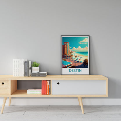Destin Travel Print Wall Art Destin Wall Hanging Home Décor Destin Gift Art Lovers Florida Art Lover Gift Florida Print For Florida Lovers