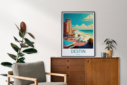 Destin Travel Print Wall Art Destin Wall Hanging Home Décor Destin Gift Art Lovers Florida Art Lover Gift Florida Print For Florida Lovers