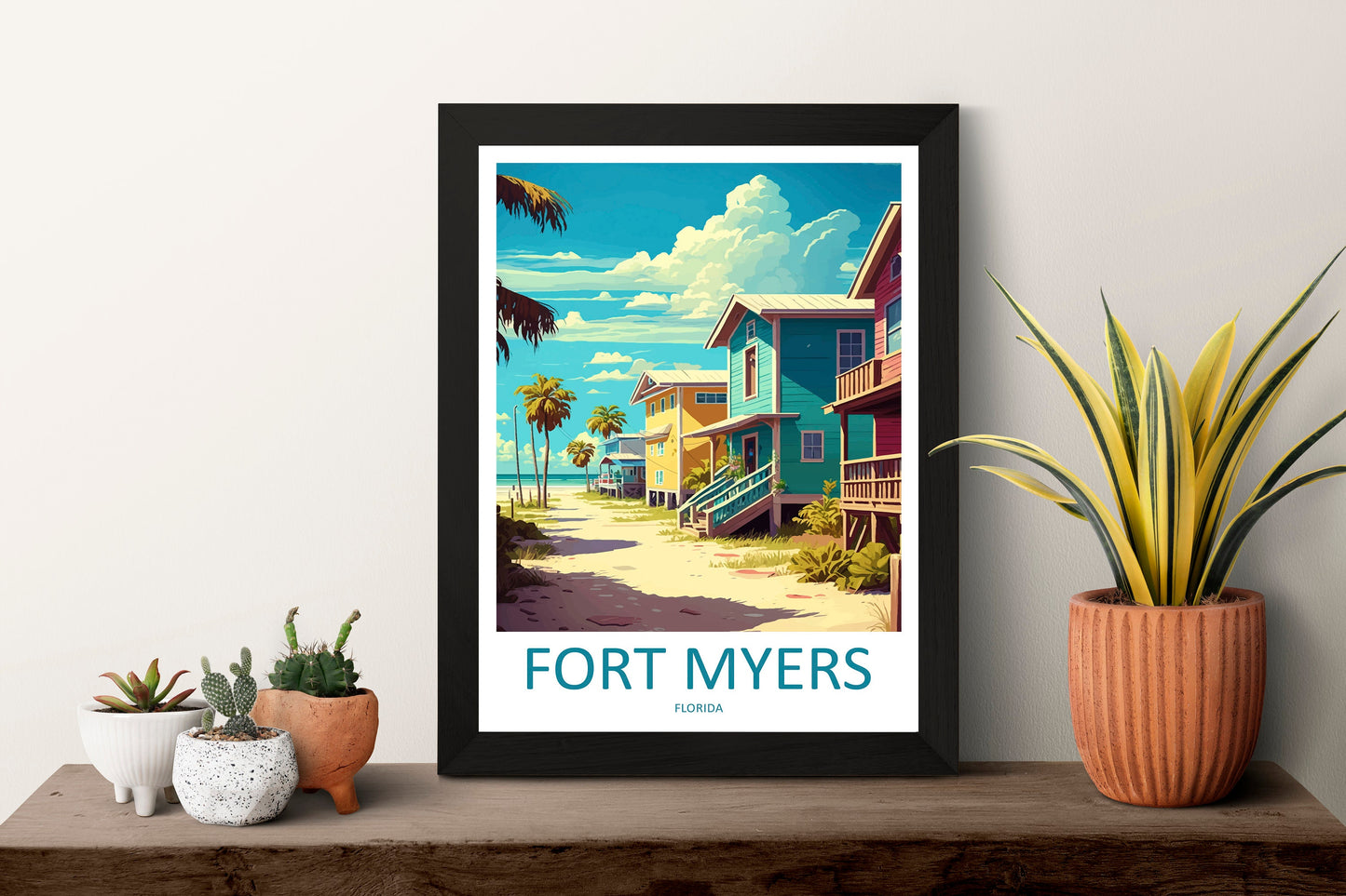 Fort Myers Travel Print Wall Art Fort Myers Wall Hanging Home Décor Fort Myers Gift Art Lovers Florida Art Lover Gift Florida Print