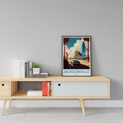 Jacksonville Travel Print Wall Art Jacksonville Wall Hanging Home Décor Jacksonville Gift Art Lovers Florida Art Lover Gift Florida Print