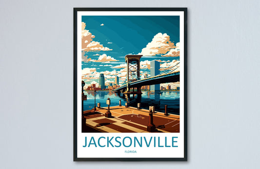 Jacksonville Travel Print Wall Art Jacksonville Wall Hanging Home Décor Jacksonville Gift Art Lovers Florida Art Lover Gift Florida Print