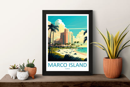Marco Island Travel Print Wall Art Marco Island Wall Hanging Home Décor Marco Island Gift Art Lovers Florida Art Lover Gift Florida Print