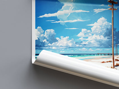 Miramar Beach Travel Print Wall Art Miramar Beach Wall Hanging Home Décor Miramar Beach Gift Art Lovers Florida Art Lover Gift Florida Print