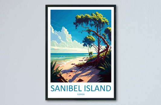 Sanibel Island Travel Print Wall Art Sanibel Island Wall Hanging Home Décor Sanibel Island Gift Art Lovers Florida Art Gift Sanibel Island