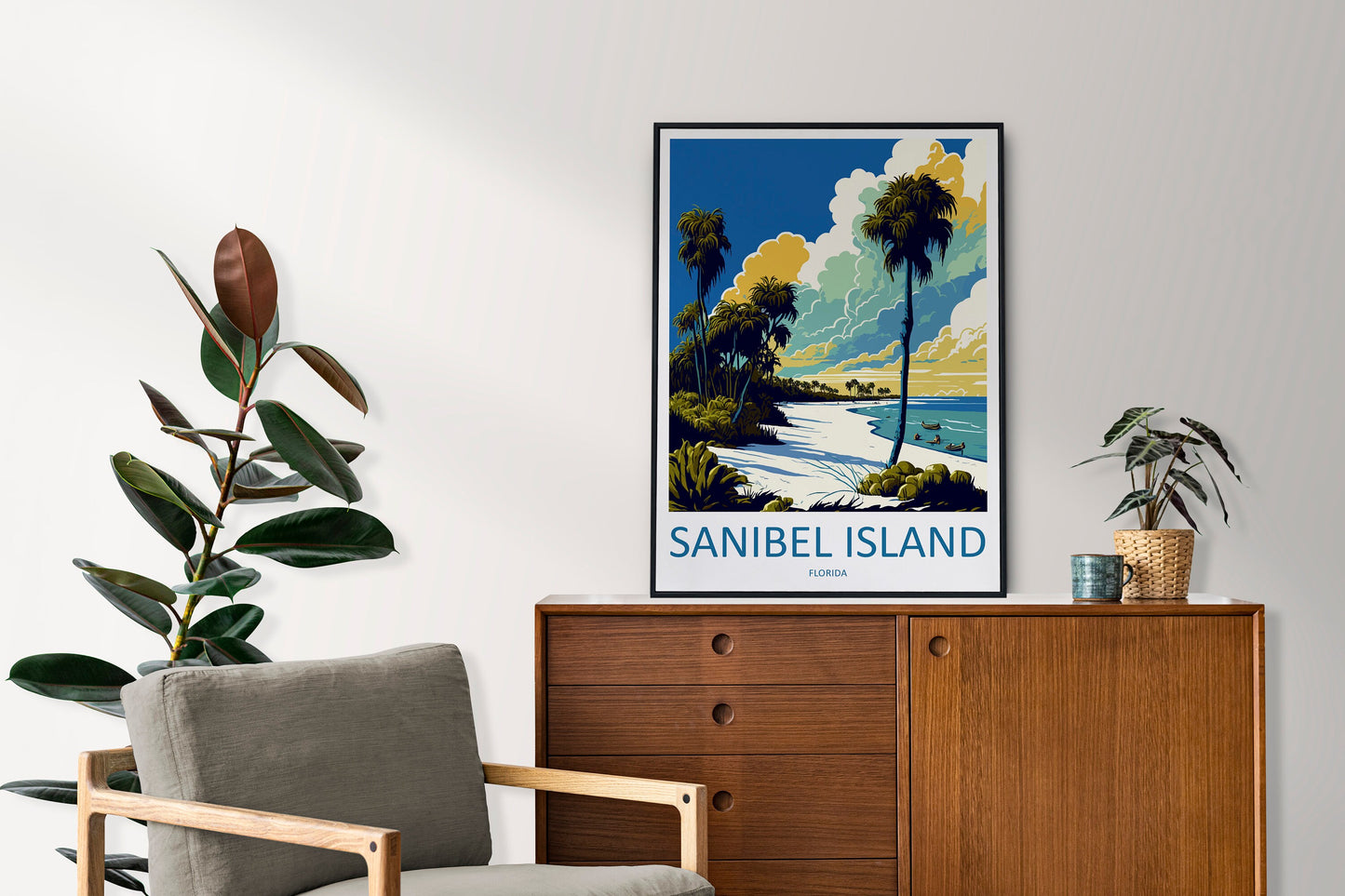 Sanibel Island Travel Print Wall Art Sanibel Island Wall Hanging Home Décor Sanibel Island Gift Art Lovers Florida Art Gift Sanibel Island