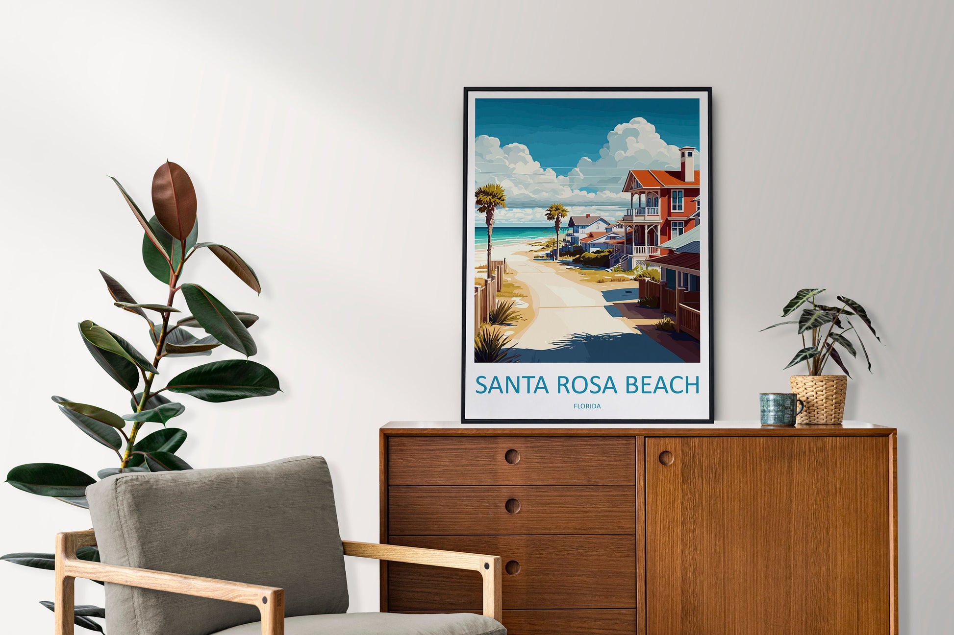 Santa Rosa Beach Travel Print Wall Art Santa Rosa Beach Wall Hanging Home Décor Santa Rosa Beach Gift Art Lovers Florida Art Gift