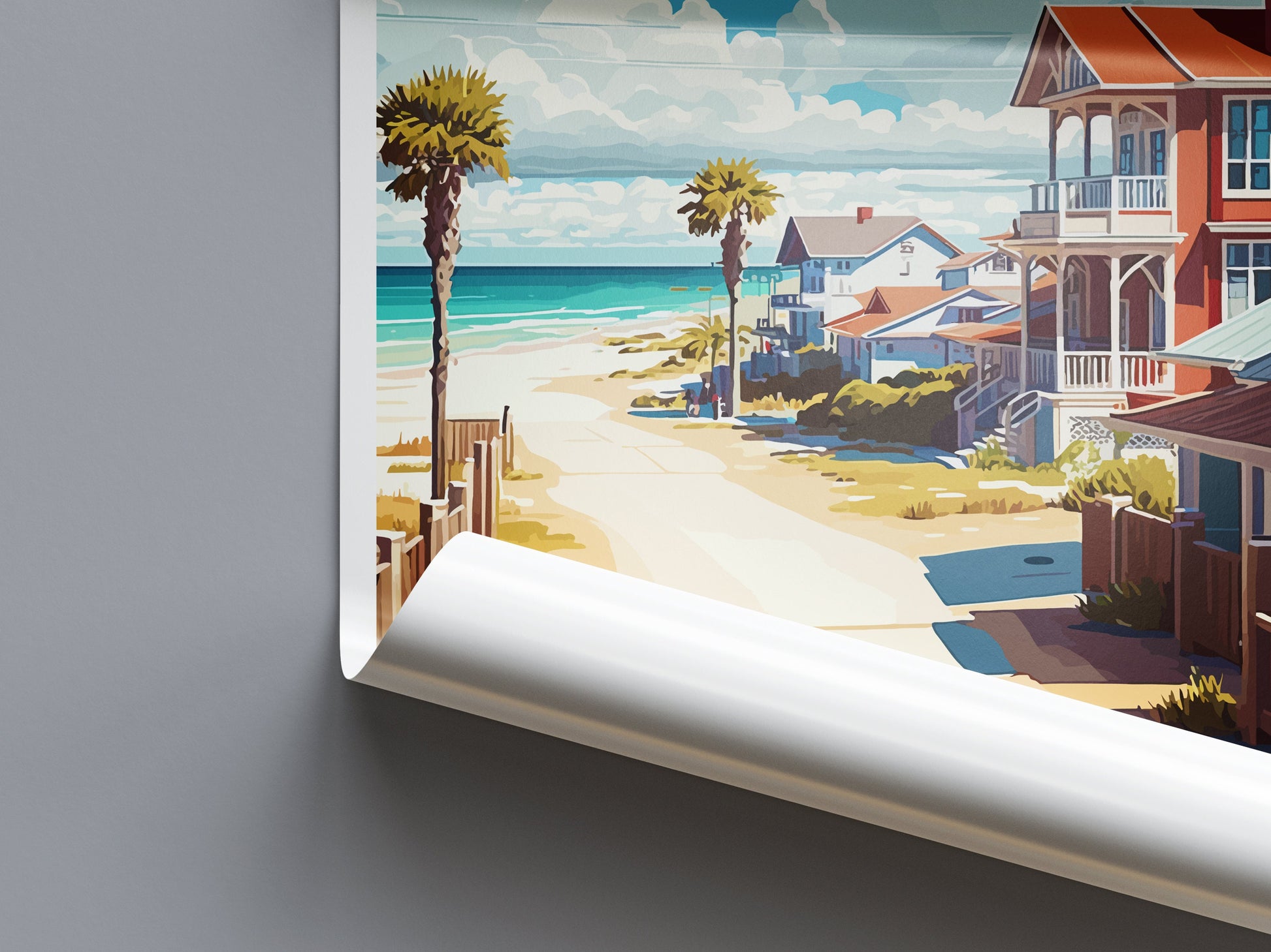 Santa Rosa Beach Travel Print Wall Art Santa Rosa Beach Wall Hanging Home Décor Santa Rosa Beach Gift Art Lovers Florida Art Gift