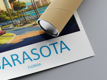 Sarasota Travel Print Wall Art Sarasota Wall Hanging Home Décor Sarasota Gift Art Lovers Florida Art Gift Sarasota Florida Gift Poster