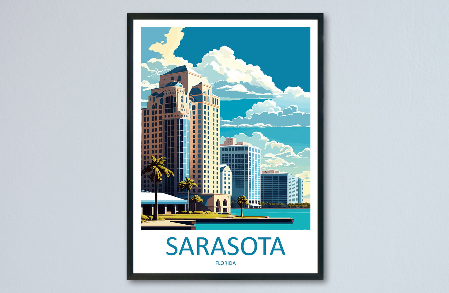 Sarasota Travel Print Wall Art Sarasota Wall Hanging Home Décor Sarasota Gift Art Lovers Florida Art Gift Sarasota Florida Gift Poster