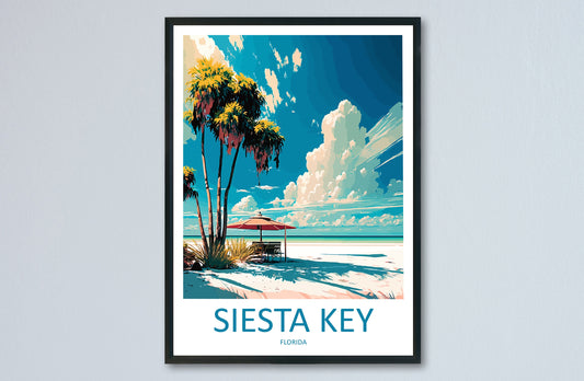 Siesta Key Travel Print Wall Art Siesta Key Wall Hanging Home Décor Siesta Key Gift Art Lovers Florida Art Gift Siesta Key Florida Gift