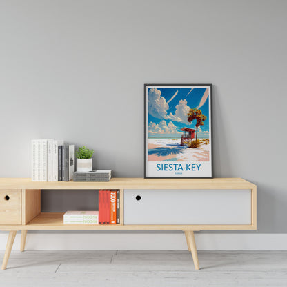 Siesta Key Travel Print Wall Art Siesta Key Wall Hanging Home Décor Siesta Key Gift Art Lovers Florida Art Gift Siesta Key Florida Gift