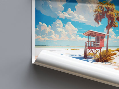 Siesta Key Travel Print Wall Art Siesta Key Wall Hanging Home Décor Siesta Key Gift Art Lovers Florida Art Gift Siesta Key Florida Gift