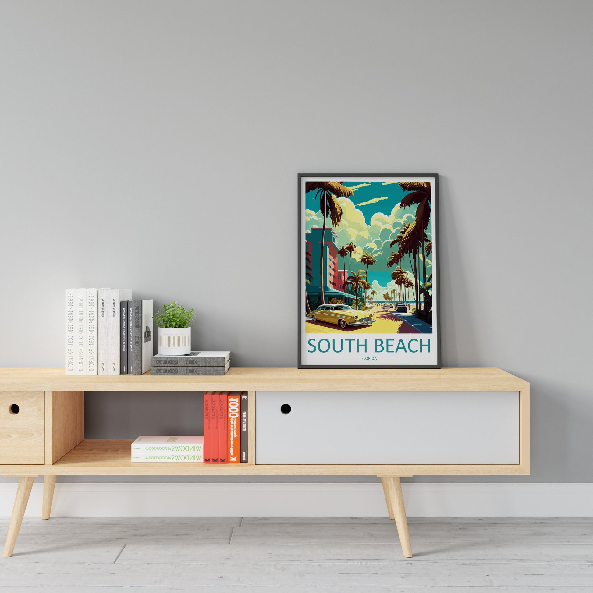 South Beach Travel Print Wall Art South Beach Wall Hanging Home Décor South Beach Gift Art Lovers Florida Art Gift South Beach Florida Gift
