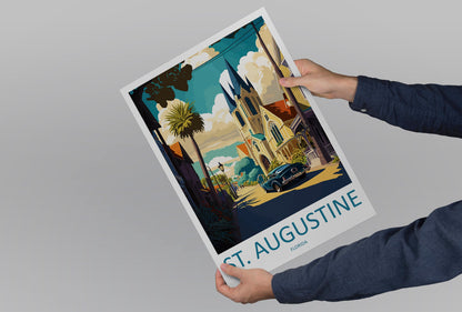 St. Augustine Travel Print Wall Art St. Augustine Wall Hanging Home Décor St. Augustine Gift Art Lovers Florida Art Gift St. Augustine Gift