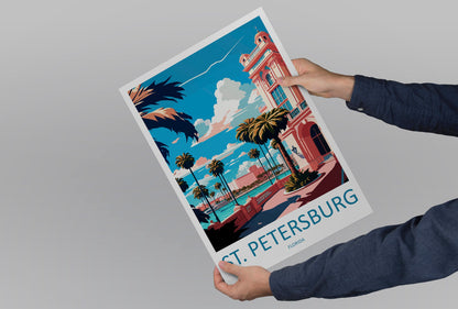St. Petersburg Travel Print Wall Art St. Petersburg Wall Hanging Home Décor St. Petersburg Gift Art Lovers Florida Art Gift St. Petersburg