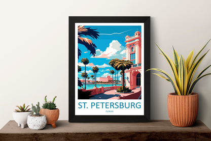St. Petersburg Travel Print Wall Art St. Petersburg Wall Hanging Home Décor St. Petersburg Gift Art Lovers Florida Art Gift St. Petersburg