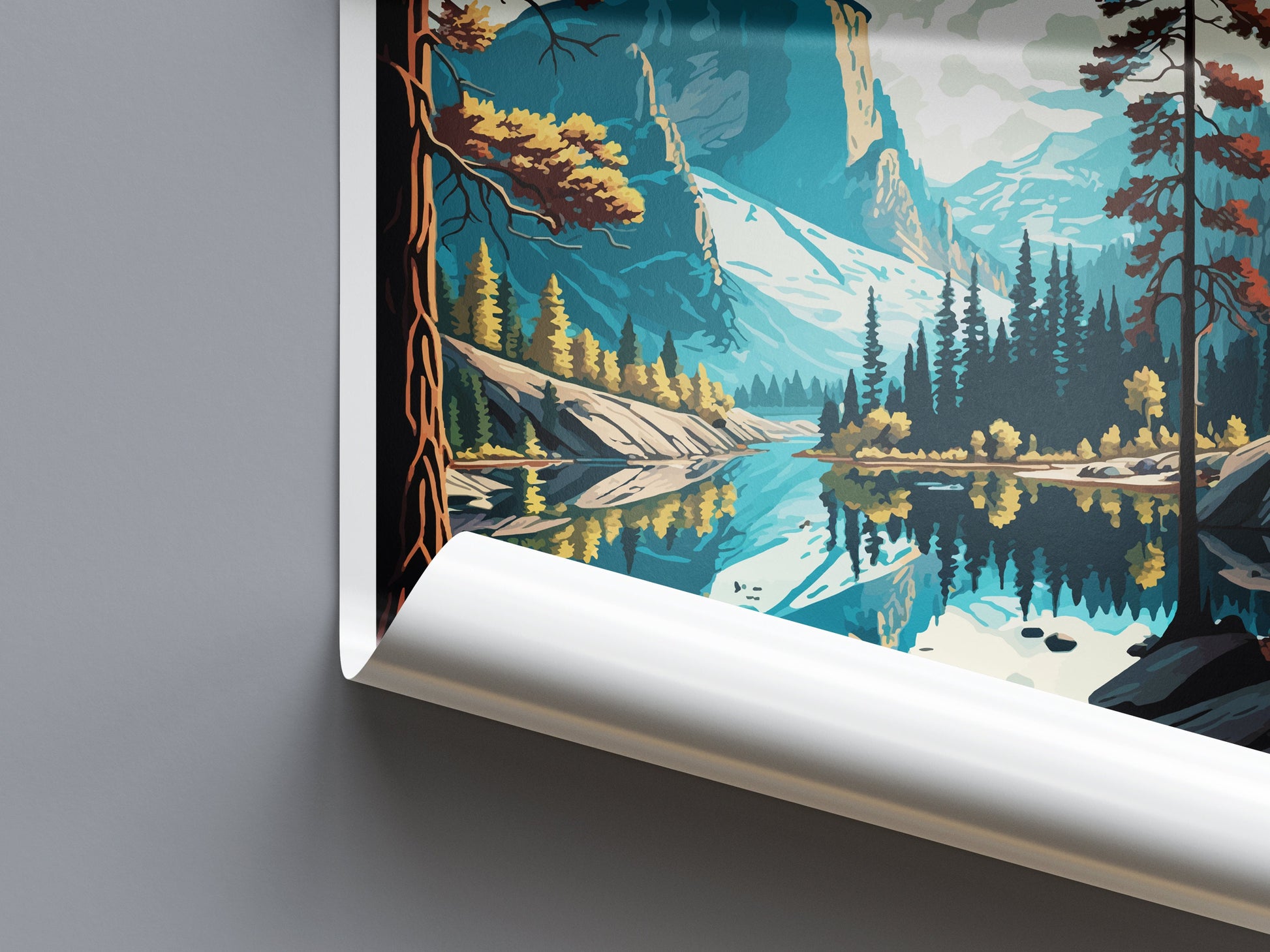 Yosemite Mirror Lake Travel Print Wall Art Yosemite Mirror Lake Wall Hanging Home Décor Mirror Lake Gift Art Lovers California Art