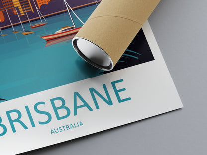 Brisbane Travel Print Wall Art Brisbane Wall Hanging Home Décor Brisbane Gift Art Lovers Wall Art Australia Travel Print Brisbane Decor