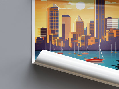 Brisbane Travel Print Wall Art Brisbane Wall Hanging Home Décor Brisbane Gift Art Lovers Wall Art Australia Travel Print Brisbane Decor