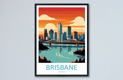 Brisbane Travel Print Wall Art Brisbane Wall Hanging Home Décor Brisbane Gift Art Lovers Wall Art Australia Travel Print Brisbane Decor