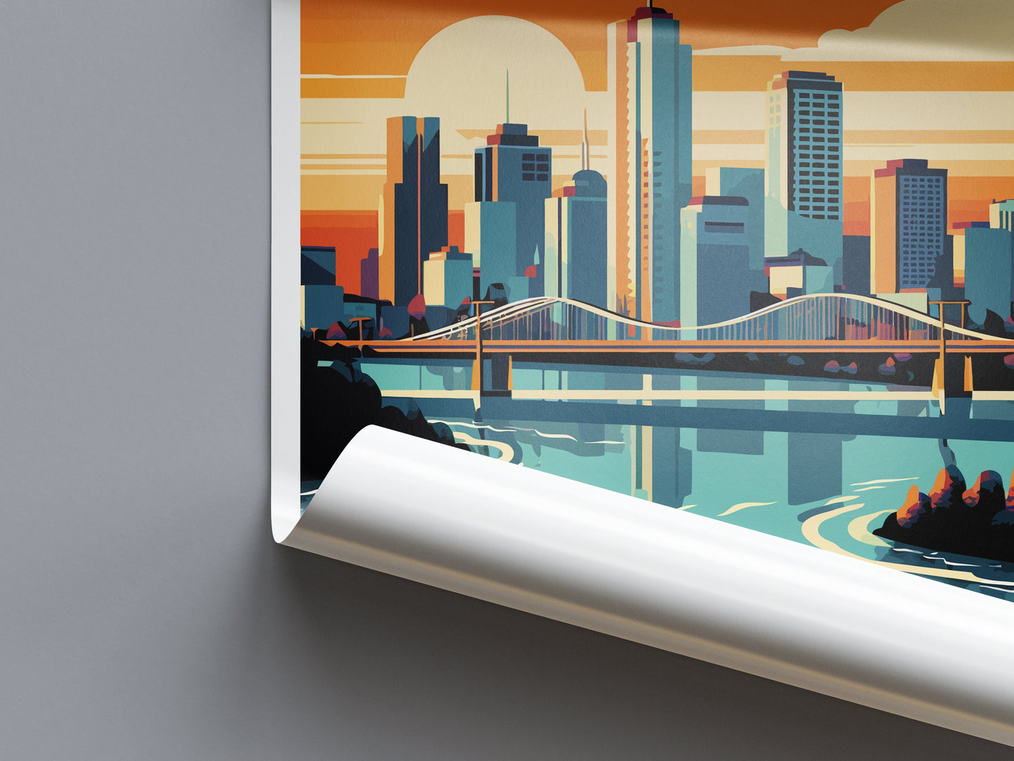 Brisbane Travel Print Wall Art Brisbane Wall Hanging Home Décor Brisbane Gift Art Lovers Wall Art Australia Travel Print Brisbane Decor
