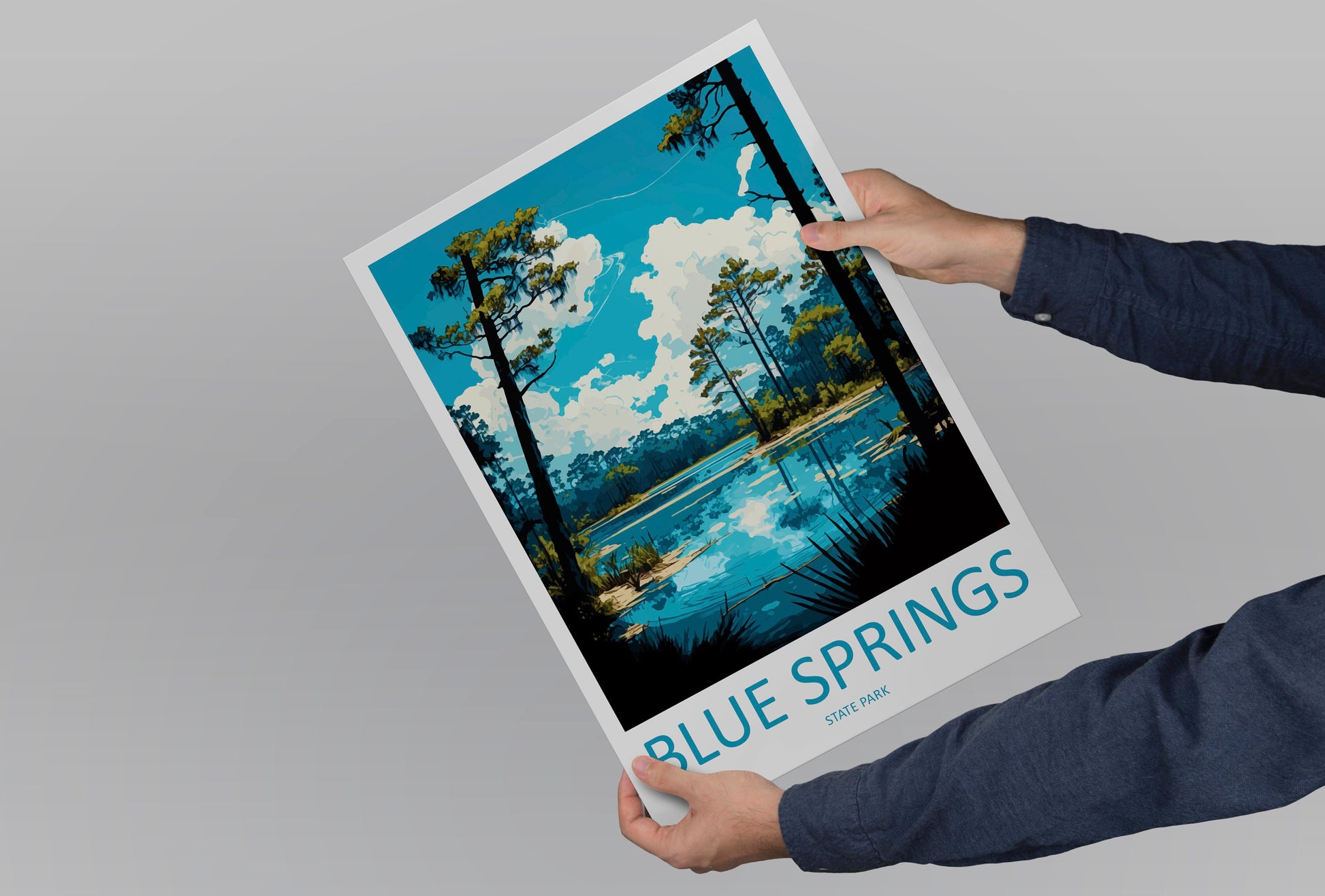 Blue Springs State Park Travel Print Wall Art Blue Springs Wall Hanging Home Décor Blue Springs Gift Art Lovers Florida Art Lover Gift