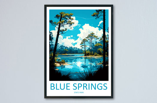 Blue Springs State Park Travel Print Wall Art Blue Springs Wall Hanging Home Décor Blue Springs Gift Art Lovers Florida Art Lover Gift