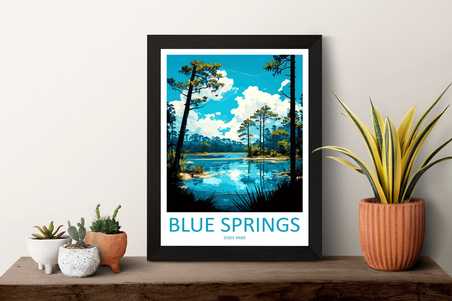 Blue Springs State Park Travel Print Wall Art Blue Springs Wall Hanging Home Décor Blue Springs Gift Art Lovers Florida Art Lover Gift