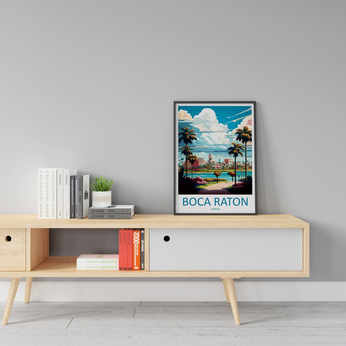 Boca Raton Travel Print Wall Art Boca Raton Wall Hanging Home Décor Boca Raton Gift Art Lovers Florida Art Lover Gift