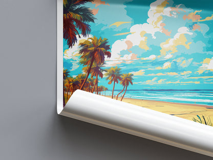 Cocoa Beach Travel Print Wall Art Cocoa Beach Wall Hanging Home Décor Cocoa Beach Gift Art Lovers Florida Art Lover Gift