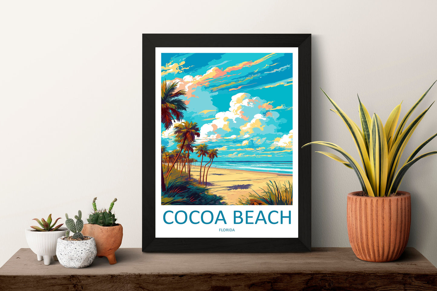Cocoa Beach Travel Print Wall Art Cocoa Beach Wall Hanging Home Décor Cocoa Beach Gift Art Lovers Florida Art Lover Gift