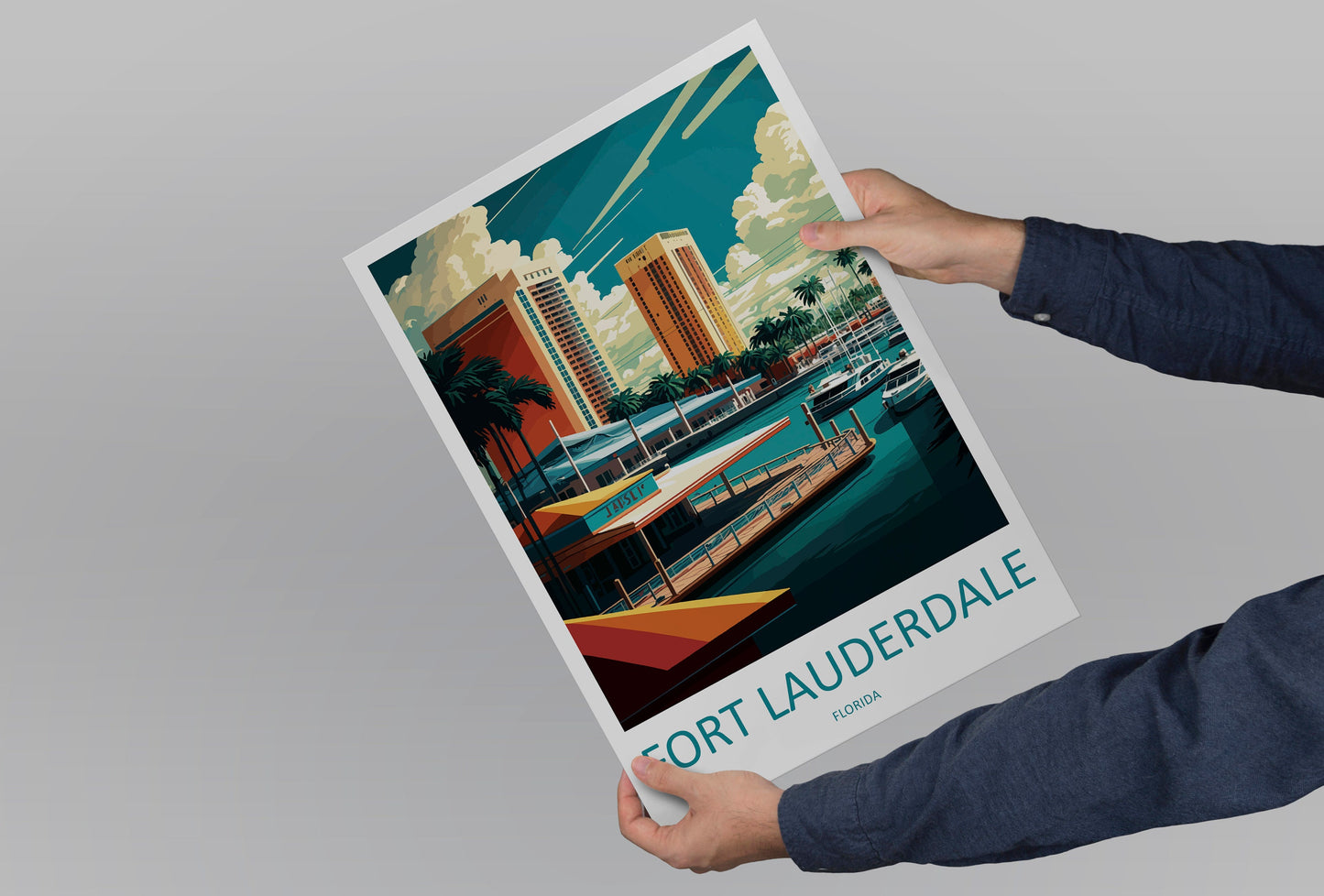 Fort Lauderdale Travel Print Wall Art Fort Lauderdale Wall Hanging Home Décor Fort Lauderdale Gift Art Lovers Florida Art Lover