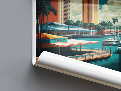 Fort Lauderdale Travel Print Wall Art Fort Lauderdale Wall Hanging Home Décor Fort Lauderdale Gift Art Lovers Florida Art Lover