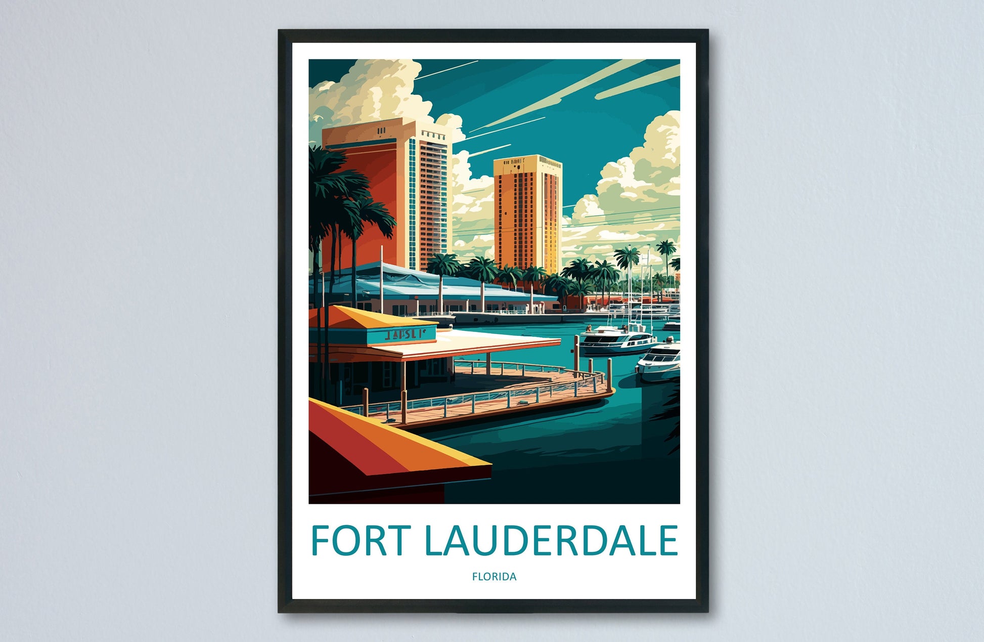 Fort Lauderdale Travel Print Wall Art Fort Lauderdale Wall Hanging Home Décor Fort Lauderdale Gift Art Lovers Florida Art Lover