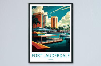 Fort Lauderdale Travel Print Wall Art Fort Lauderdale Wall Hanging Home Décor Fort Lauderdale Gift Art Lovers Florida Art Lover