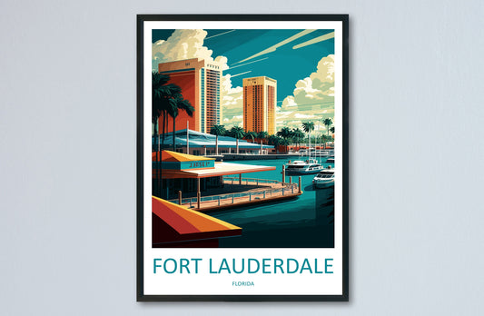 Fort Lauderdale Travel Print Wall Art Fort Lauderdale Wall Hanging Home Décor Fort Lauderdale Gift Art Lovers Florida Art Lover