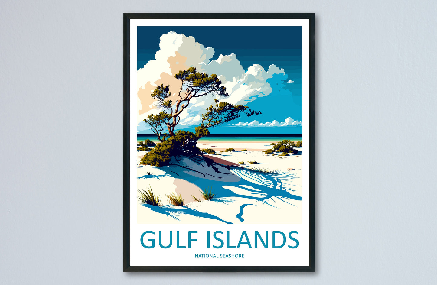 Gulf Islands National Seashore Travel Print Wall Art Gulf Islands Wall Hanging Home Décor Gulf Islands Gift Art Lovers Florida Art Lover