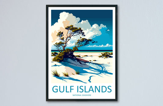 Gulf Islands National Seashore Travel Print Wall Art Gulf Islands Wall Hanging Home Décor Gulf Islands Gift Art Lovers Florida Art Lover