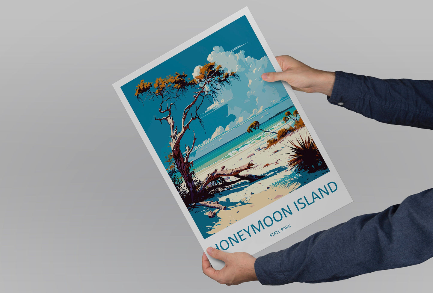 Honeymoon Islands State Park Travel Print Wall Art Honeymoon Islands Wall Hanging Home Décor Honeymoon Islands Gift Art Lovers Florida Art