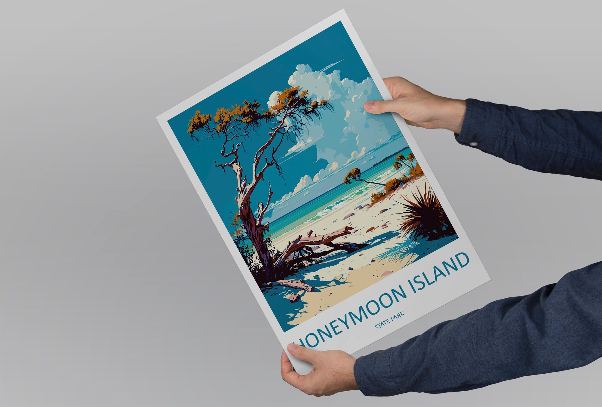 Honeymoon Islands State Park Travel Print Wall Art Honeymoon Islands Wall Hanging Home Décor Honeymoon Islands Gift Art Lovers Florida Art