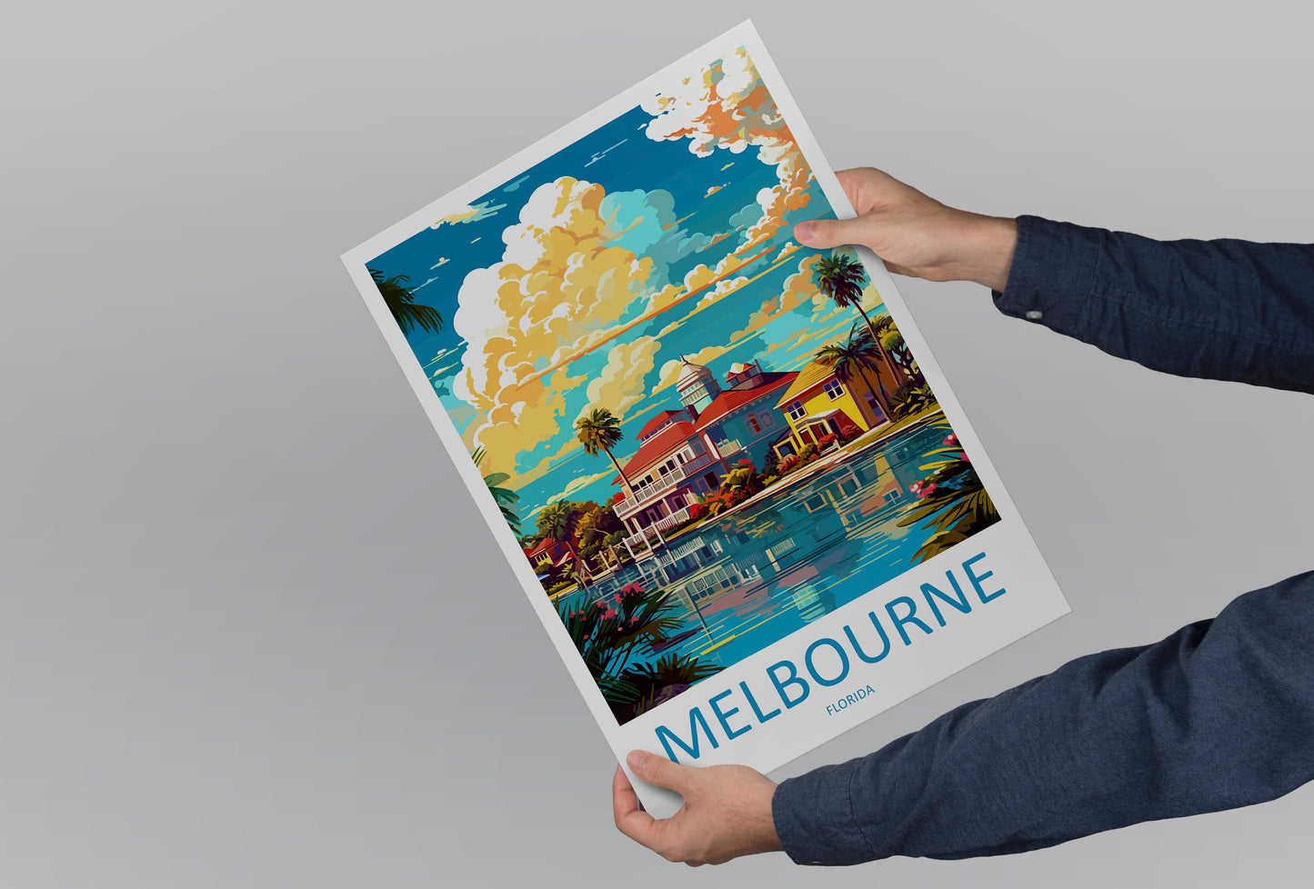 Melbourne Florida Travel Print Wall Art Melbourne Florida Wall Hanging Home Décor Melbourne Florida Gift Art Lovers Florida Art