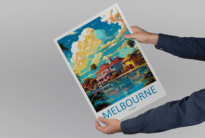 Melbourne Florida Travel Print Wall Art Melbourne Florida Wall Hanging Home Décor Melbourne Florida Gift Art Lovers Florida Art