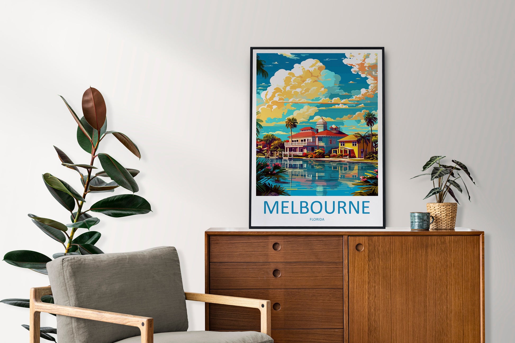 Melbourne Florida Travel Print Wall Art Melbourne Florida Wall Hanging Home Décor Melbourne Florida Gift Art Lovers Florida Art