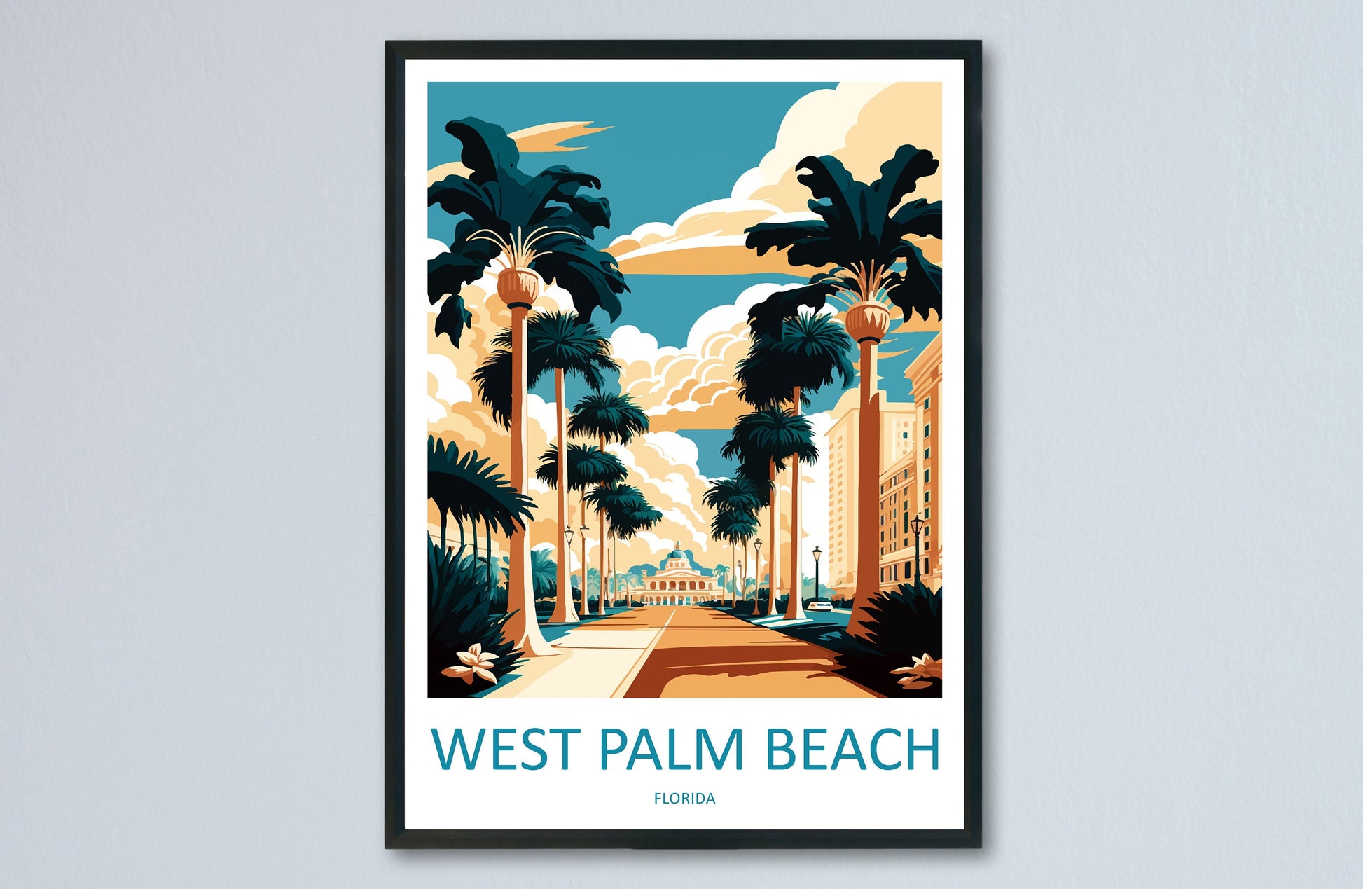 West Palm Beach Travel Print Wall Art West Palm Beach Wall Hanging Home Décor West Palm Beach Gift Art Lovers Gift Beach Florida