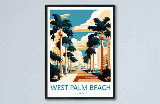West Palm Beach Travel Print Wall Art West Palm Beach Wall Hanging Home Décor West Palm Beach Gift Art Lovers Gift Beach Florida