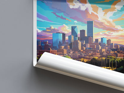 Denver Travel Print Wall Art Denver Wall Hanging Home Décor Denver Gift Art Lovers Colorado Art Gift Lover Print For Denver Lovers Print
