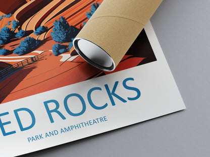 Red Rocks Park And Amphitheatre Travel Print Wall Art Red Rocks Park Wall Hanging Home Décor Red Rocks Park Gift Art Lovers Colorado Art