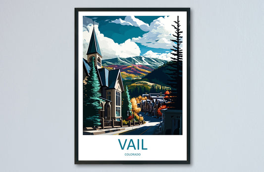 Vail Ski Resort Travel Print Wall Art Vail Ski Wall Hanging Home Décor Vail Ski Gift Art Lovers Colorado Art Gift Lover Print For Vail Ski